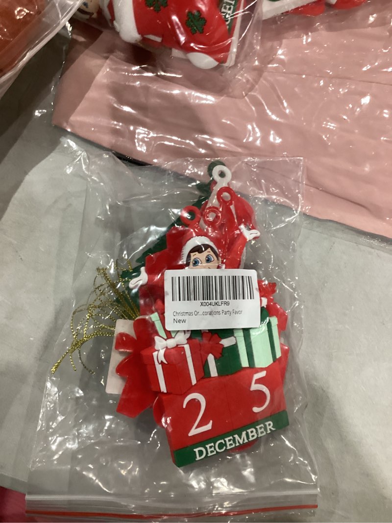 Condition photo showing New/Like New for Christmas Ornaments Set of 6 Elf Merry Christmas Tree Hanging Decor Holiday Decorations