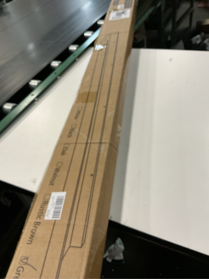 Condition photo showing New/Like New for Axeman Grey Floating Shelves - 55 Inch Picture Ledge Shelf Set of 2 - Rustic Grey Wall Shelves with Lip - Picture Shelf for Wall with Ledge - Photo Ledge Shelves for Pictures Nursery Books 55inch Grey