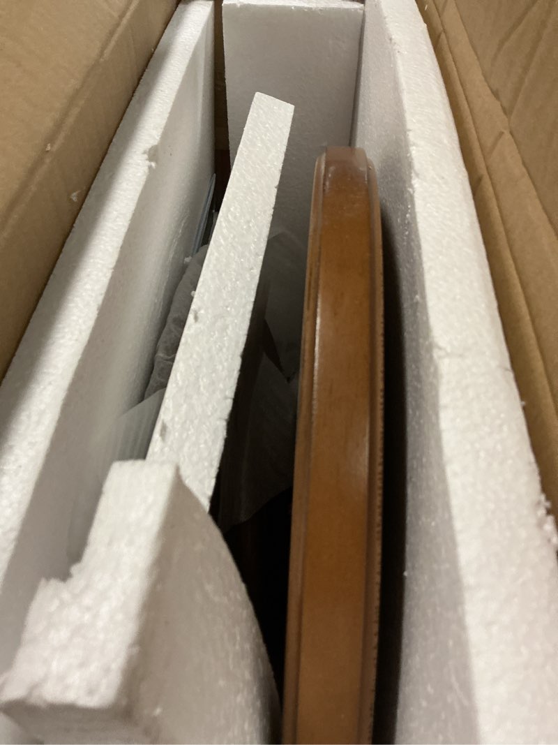 Condition photo showing Good Condition for Linon Tara Round Spindle Side Table in Hazelnut Finished Rubberwood