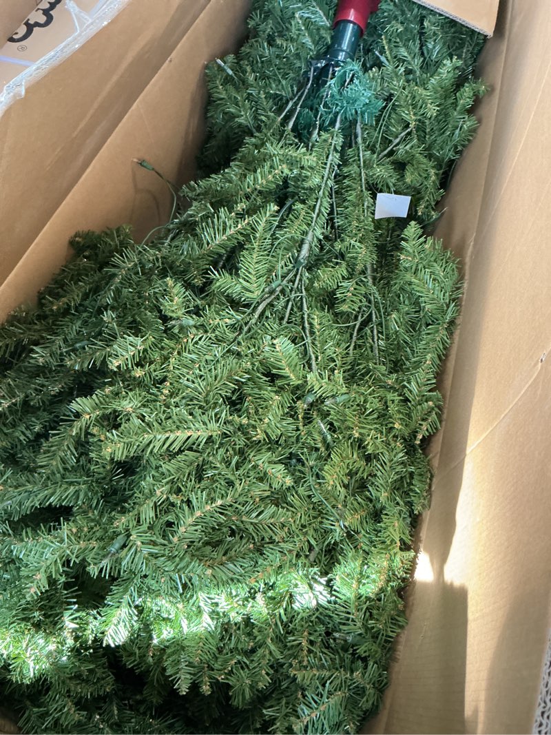 Condition photo showing As Is for (Pick up 2 boxes)) National Tree Company 12 ft Pre-Lit Dunhill Fir Artificial Christmas Tree, 1,500 Clear Lights, 7,794 Tips, Includes Stand, Green