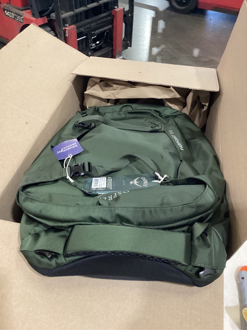 Condition photo showing Good Condition for osprey farpoint 55l men's travel backpack, gopher green 55l gopher green