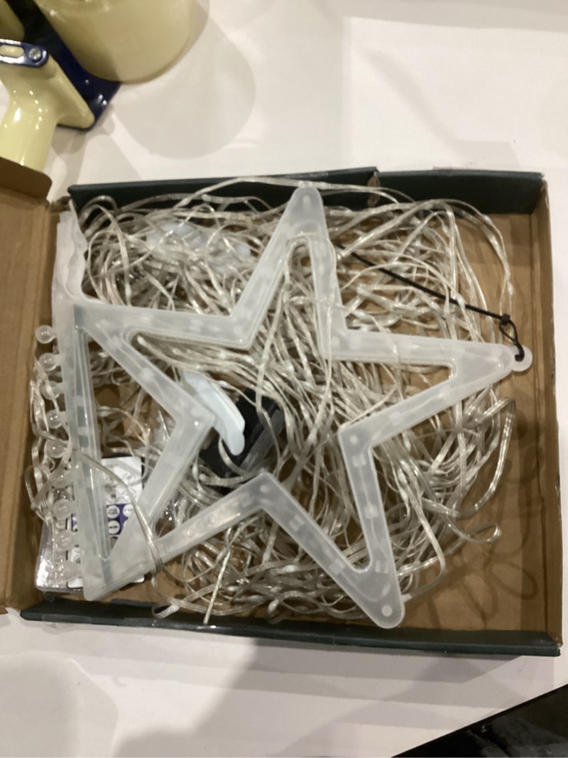 Christmas Decorations Star String Lights, 320 LEDs Outdoor Waterfall Tree Lights with 13" Topper Sta