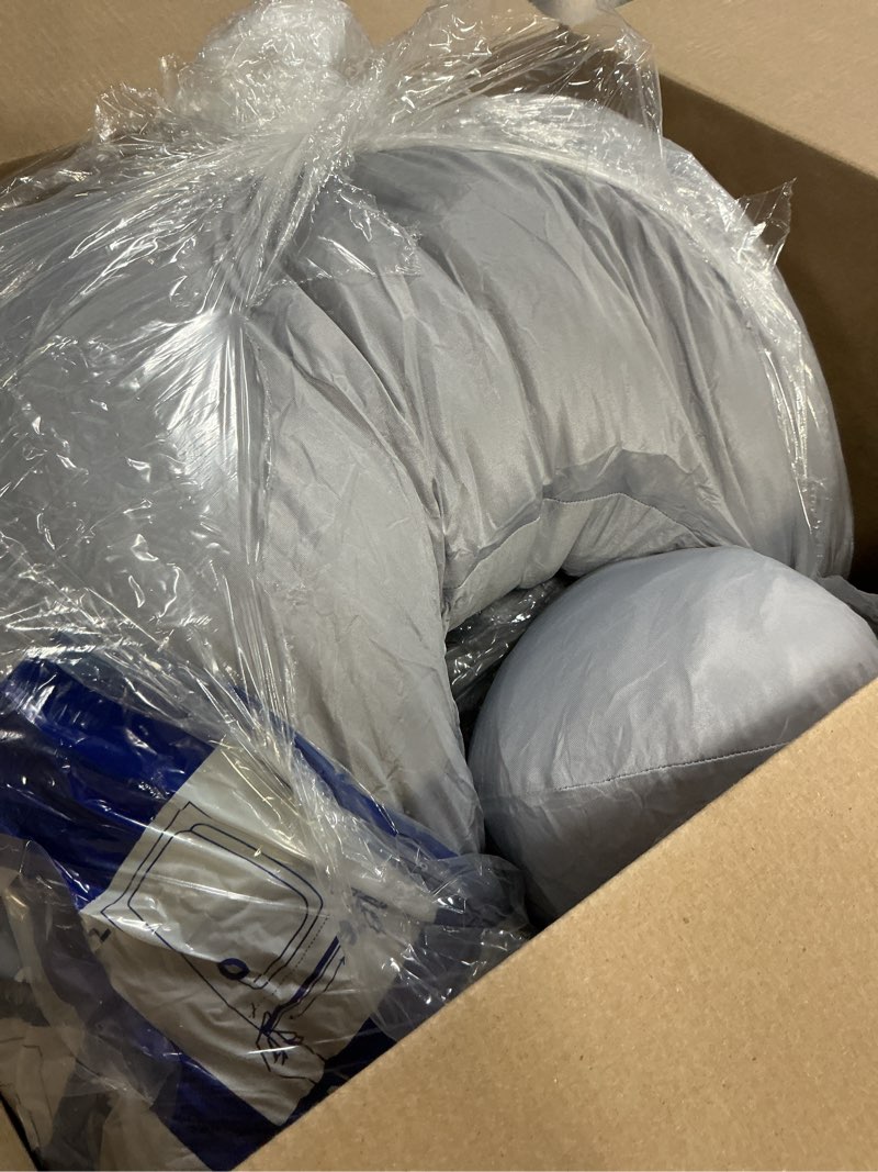 Condition photo showing Good Condition for momcozy pregnancy pillow with cooling cover, dreamlign u pro maternity pillow with adjustable leg pillow - support for back, hips, belly, legs for pregnant women, 50-72 inch full body pillow, grey grey -cooling fabric