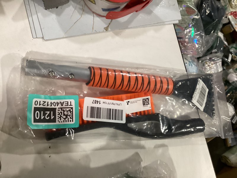 Condition photo showing As Is for Snow Brush & Ice Scraper, 27 Inch, Ice Scrapers for Car Windshield, Detachable Snow Removal Tool with Ergonomic Foam Grip for Cars Trucks Suvs (Heavy Duty Abs, PVC Brush)