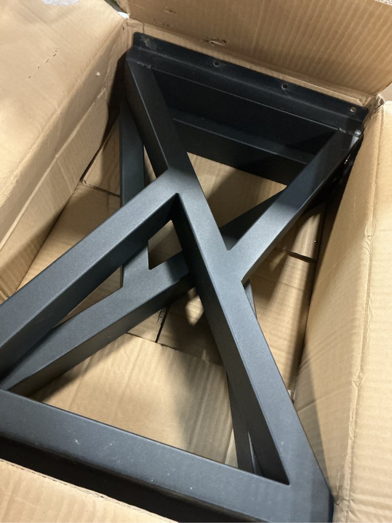 Condition photo showing Good Condition for 20 Inch Metal Coffee Table Legs for Desk, Benchs, Dining End & Side Table Legs - Heavy Duty- Thickened Material (H20” x W13”, Z Shape) 20 '' Z Shape Black