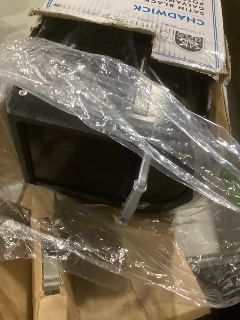 Condition photo showing Good Condition for Architectural Mailboxes Chadwick Galvanized Steel Post Mount Mailbox, 8950B-10, Black, Medium Capacity