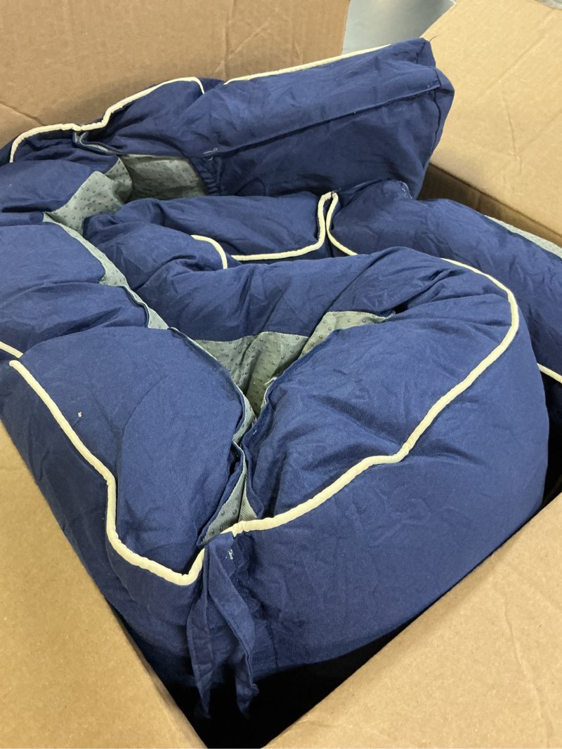 Condition photo showing Good Condition for magic elephant chaise lounge cushion outdoor, memory foam replacement patio pool lounge chair cushion with ties for outdoor furniture, 74 x 22 x 4 inch (oxford blue)