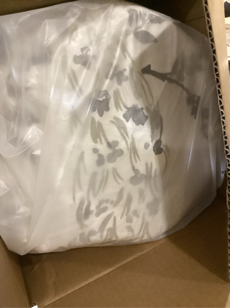 Condition photo showing Good Condition for levtex home pisa reversible full/queen comforter set (90x94in) with 2 pillowcases (26x20in) - floral peacock - grey, taupe - 100% cotton full/queen size comforter set - soft, pre-washed comforter full/queen