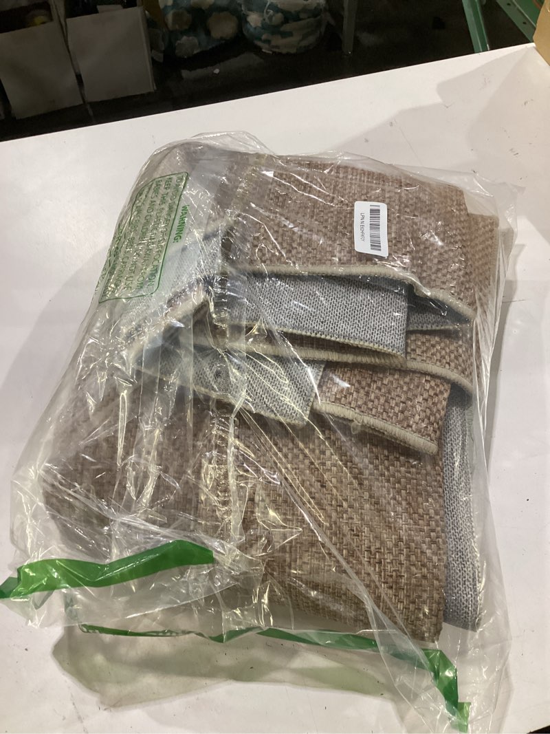 Condition photo showing Good Condition for outdoor easy jute rug 5x7 washable non slip indoor outdoor easy jute rug modern solid color neutral paito stain resistant throw carpet for porch kitchen bedroom living room backyard, tan solid-jute 5' x 7' (rectangular)