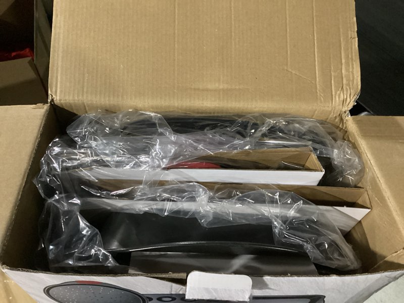 Condition photo showing Good Condition for Baking Pans Set with Silicone Handles, 34 PCS Nonstick Bakeware Sets, Oven Pan Set Includes Baking Tray, Cookie Sheet, Cake Pans, Loaf Pan, Muffin Pan, Pizza Pan Dark Gray