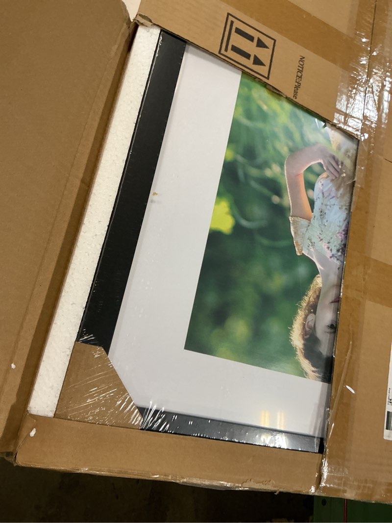 Condition photo showing Good Condition for 17x22 black picture frame mat for 12x18 photo wall mounting poster frame-1pcs black 17x22