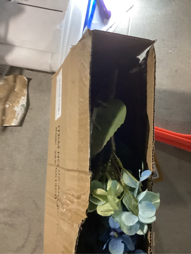 Condition photo showing Good Condition for 3PCS Fake Flowers Cone Hydrangea Dodger Blue Artificial Fall Flowers 27" Long Fall Floral Stems for Vase, Real Touch Silk Flowers Décor for Floral Arrangement Autumn Home Kitchen Table Décor