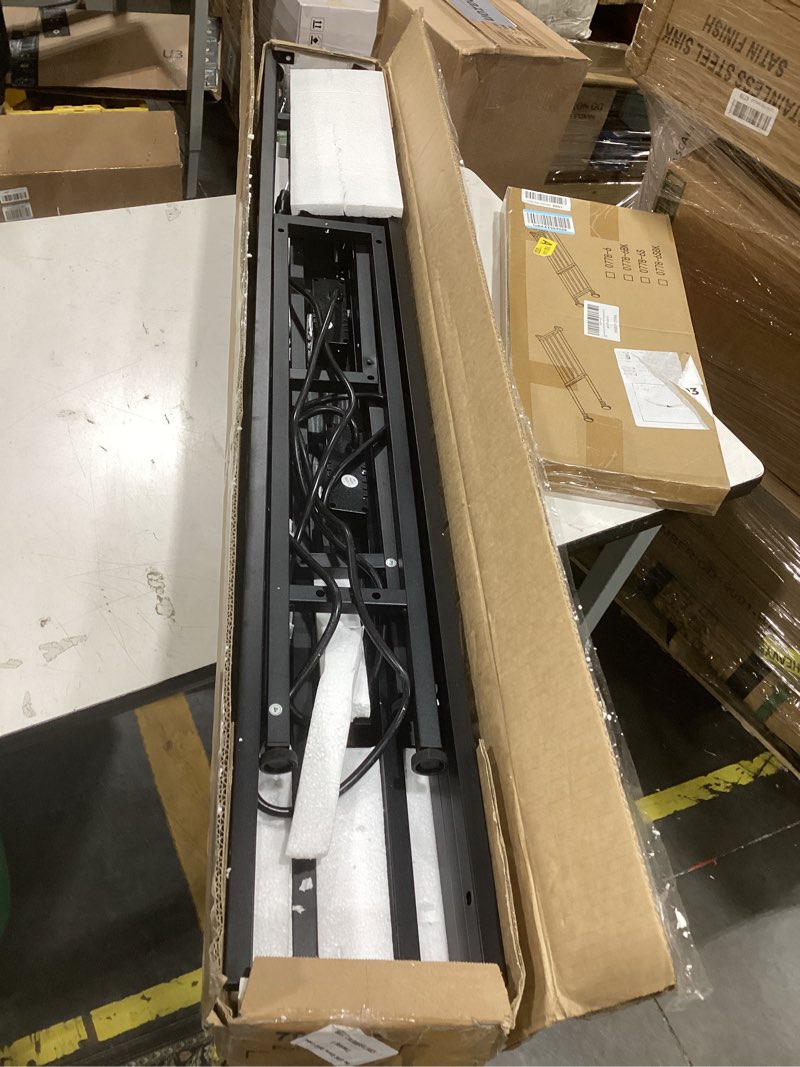Condition photo showing As Is for superjare 110.2 inch sofa table with 2 power outlets and usb-c port, 5.9 inch narrow console table with storage, extra-long, for entryway hallway couch behind sofa, small spaces, black black 5.9"d x 110.2"w x 29.7"h