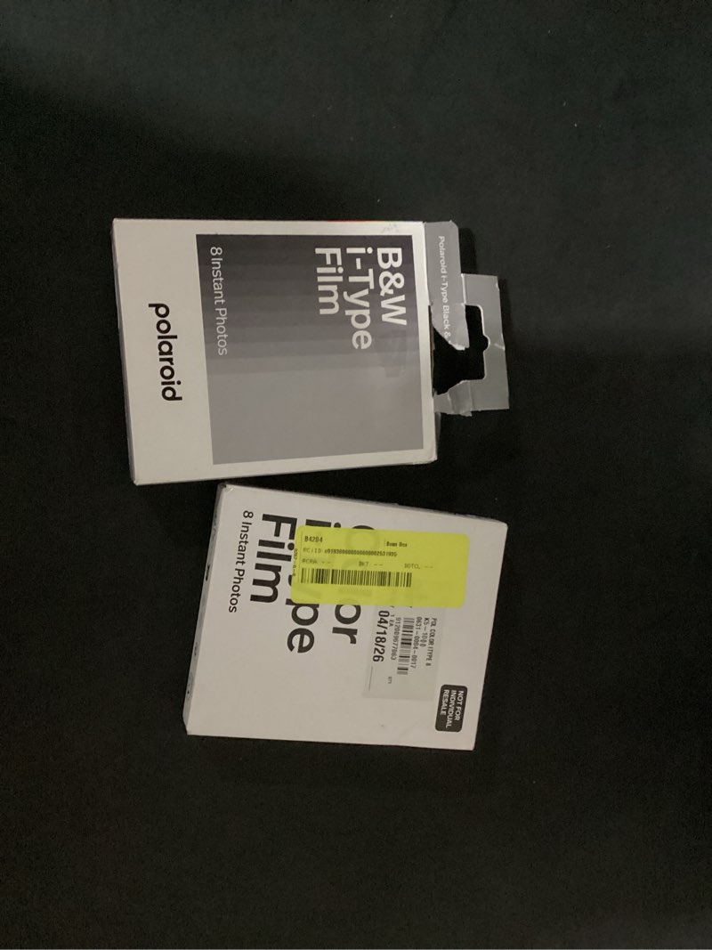 Condition photo showing Good Condition for polaroid black and white i-type instant film, 8 exposures - white + i-type color film