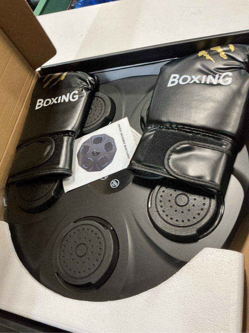 Condition photo showing Good Condition for music boxing machine, interactive punching trainer with boxing gloves, large size wall mounted electronic boxing target for adult kids, 9 modes & 9 speeds