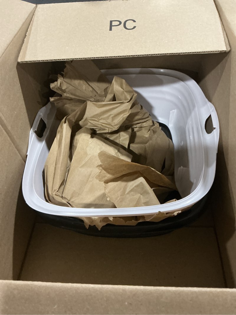 Condition photo showing As Is for arm & hammer rimmed cat litter box with high sides and microban, made in usa | tall sturdy walls help contain spray, scatter and spills, easy everyday scooping, durable tray suits messy diggers at home pearl white/ dark gray standard