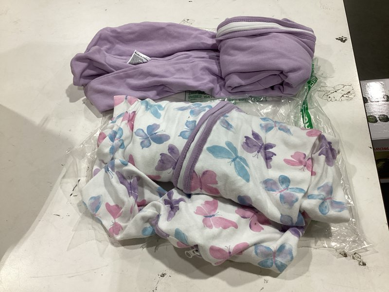 Condition photo showing Good Condition for baby sleep sack 12-18 months, long sleeve baby wearable blanket 0.5 tog with mittens, 2-way zipper toddler cotton sleeping sack for boy and girl purple butterfly 2 pack(large) purple butterfly large