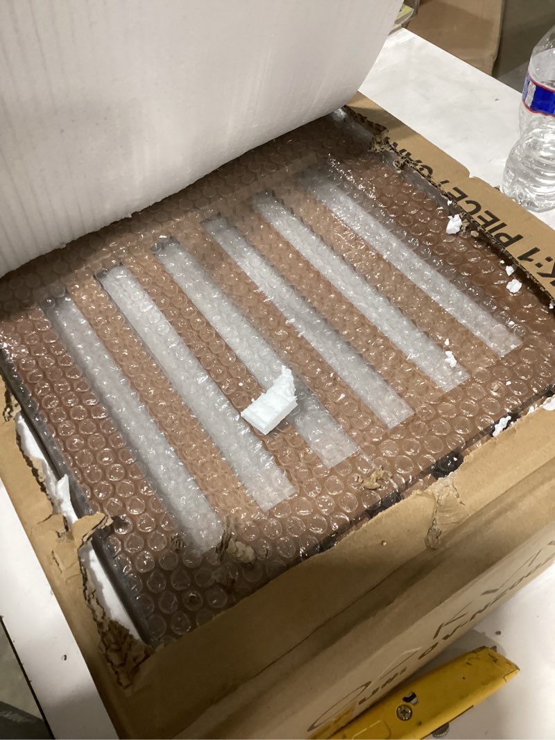 Condition photo showing As Is for 39.4in Shoe Bench with 2 Side Holder, 3 Tier Bamboo Entryway Bench with Storage, Shoe Rack Bench Organizer with Cushion for Entryway Hallway Living Room, Holds up to 330lbs Nut-brown 39.4 inch