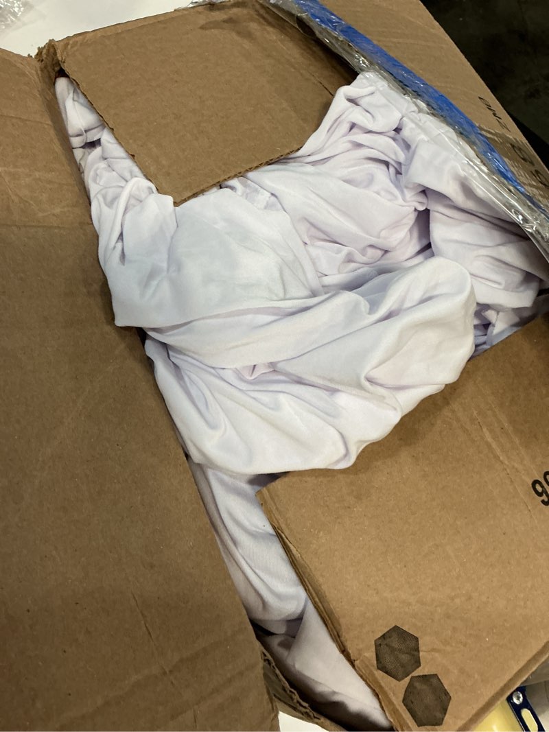 Condition photo showing Good Condition for 2 pack white spandex tablecloths for 4 ft rectangle tables, stretch table cloths 4 foot fitted table cover with skirt for parties weddings birthday banquet baby shower white 4ft(2pack)