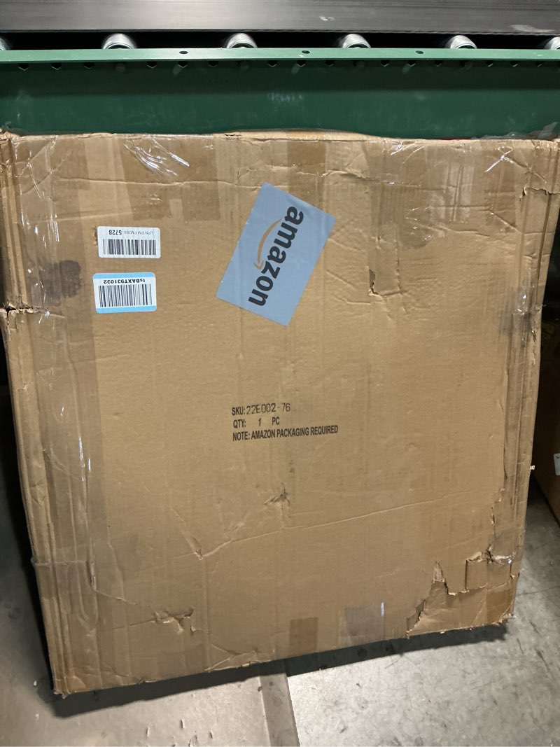 Condition photo showing As Is for Large Wall Clock –30 Inch Farmhouse Clock -Extra Large 30 Inch Wood and Metal Wall Clock, Silent and Battery Operated for Living Room, Kitchen and Office Decor Brown 30 Inch | White Roman numerals