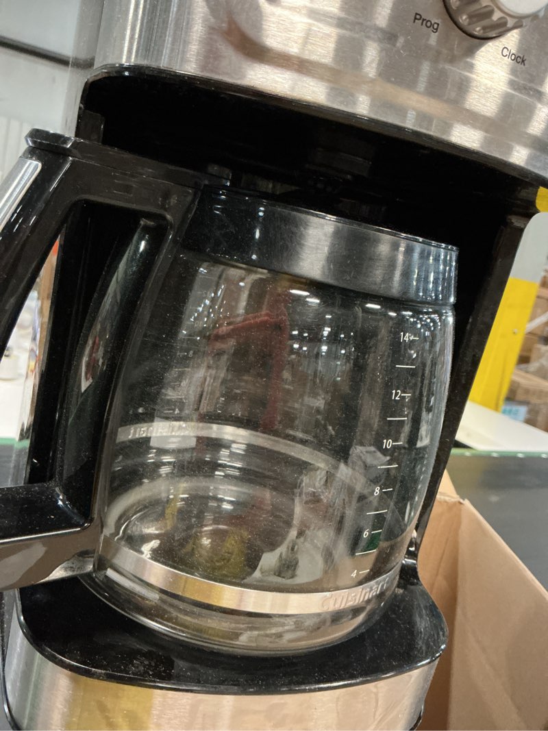 Condition photo showing As Is for cuisinart 14 cup programmable drip coffee maker stainless steel