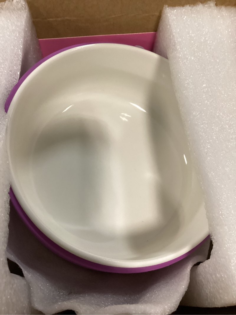 Condition photo showing New/Like New for elk and friends kids porcelain bowls with silicone suction sleeves | suitable for babies/toddlers | microwave & dishwasher safe | stay put dinnerware | snack dishes | 4 pack yellow/teal/purple/pink suction sleeve