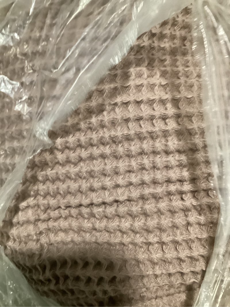 Condition photo showing Good Condition for organic waffle bed blanket, king/calking, fig