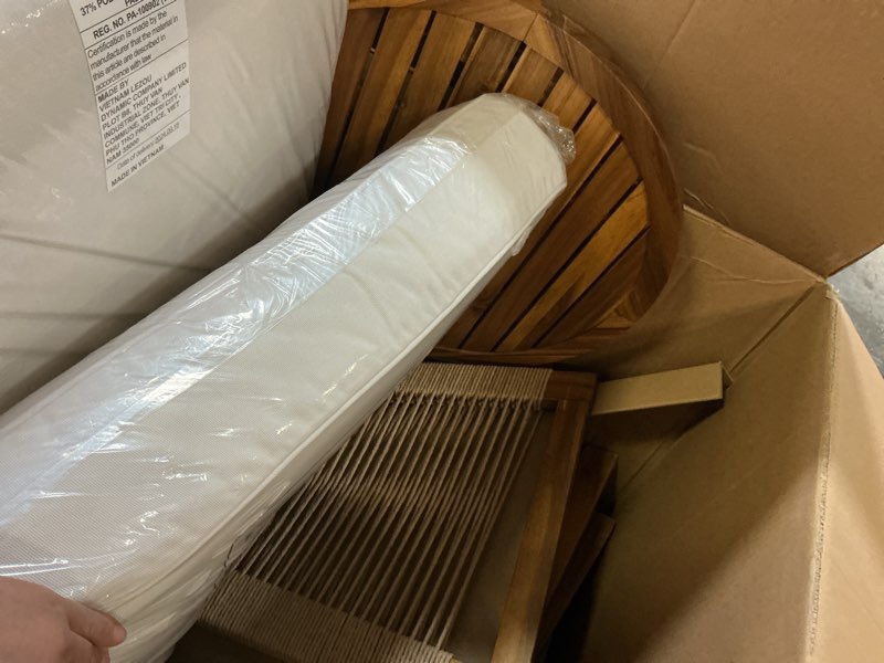 Condition photo showing As Is for Origin 21 Pinecrest 3-Piece Patio Conversation Set with Ivory White