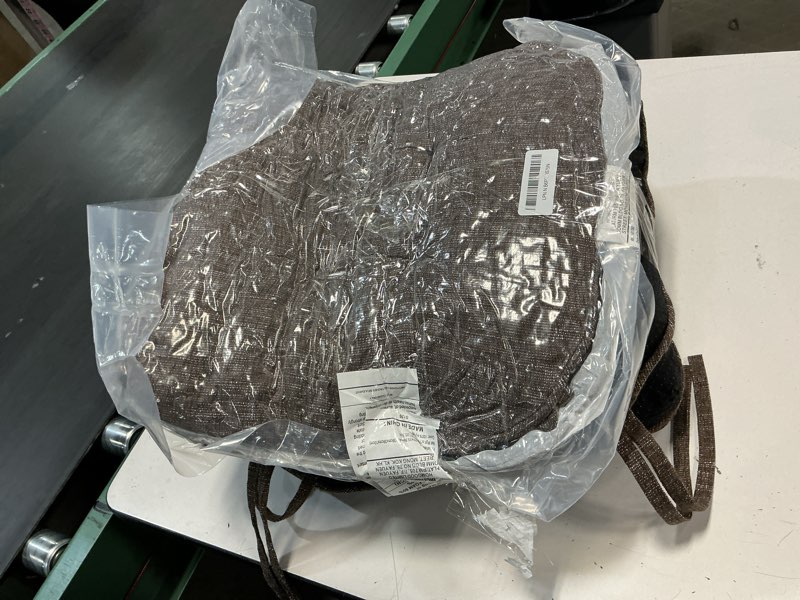 Condition photo showing Good Condition for downluxe indoor chair cushions for dining chairs, tufted overstuffed textured foam kitchen chair pads with ties and non-slip backing, 15.5" x 15.5" x 4", brown, 4 pack brown 15.5" x 15.5" x 4" (pack of 4)