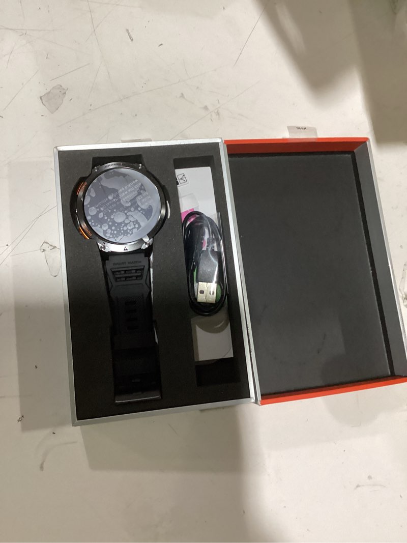 Condition photo showing New/Like New for military smart watches for men, 1.85" hd large screen smart watch, flashlight/730mah/110+ sports modes fitness tracker watch, waterproof mens smart watch for android phones iphone compatible black 1.85