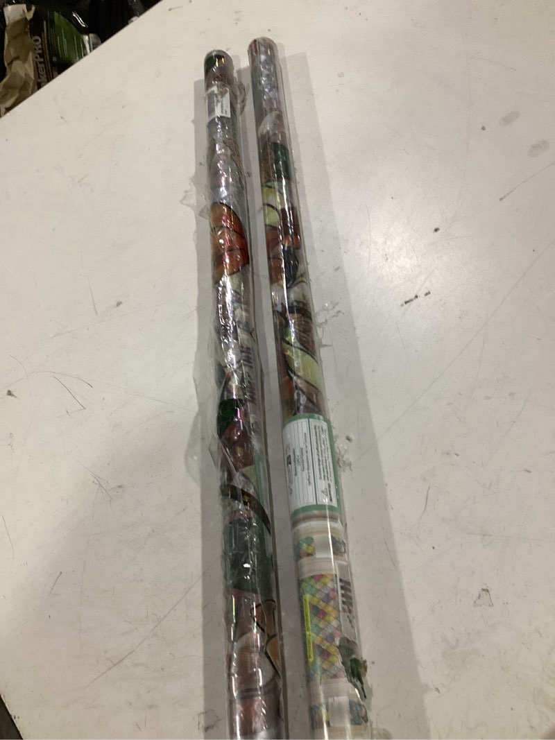 Condition photo showing Good Condition for 2pcs stained glass window film decorative for glass, bathroom window privacy film static cling, rainbow window cling uv blocking non-adhesive for home office door (floral, 29.5\" x 78.7\") 29.5\" x 78.7\" floral