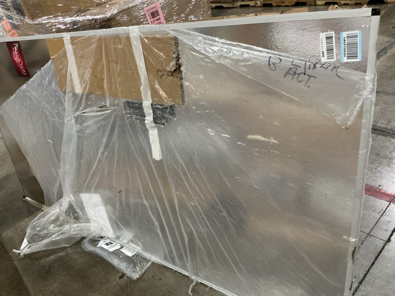 Condition photo showing As Is for viz-pro dry erase board/magnetic whiteboard, 8' x 4', silver aluminum frame
