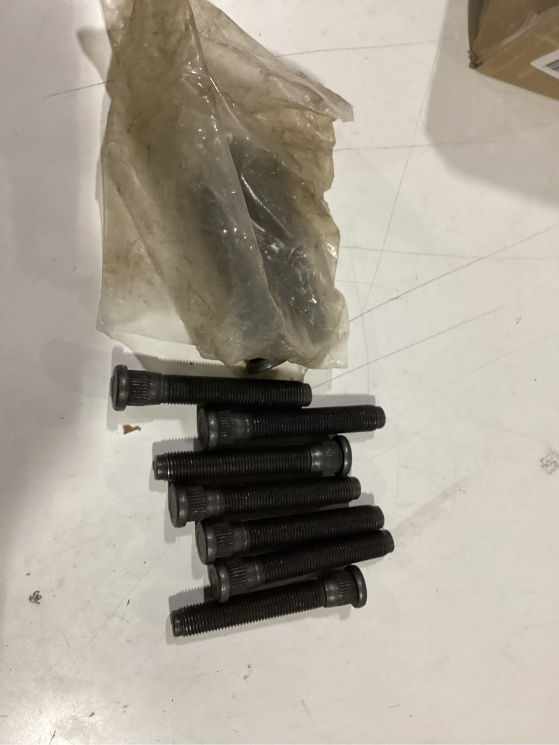 Condition photo showing As Is for jegs press-in wheel studs | 7/16? - 20 thread x 2-7/8 ? long x .480? knurl | made in usa | fits .472"-.479" hole size | 5 studs per package | fits most late model gm drum brakes