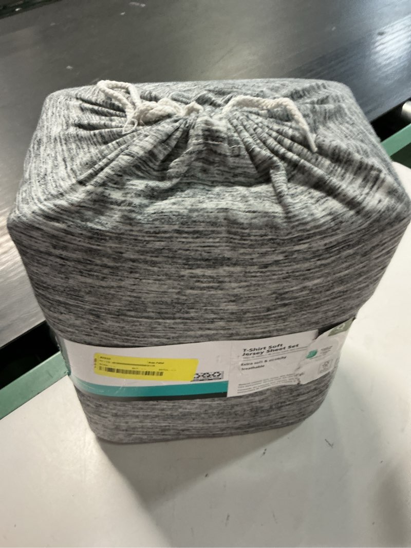 Condition photo showing Good Condition for mainstays adult extra soft jersey bed sheet set, queen, grey spacedyed, 4 pieces
