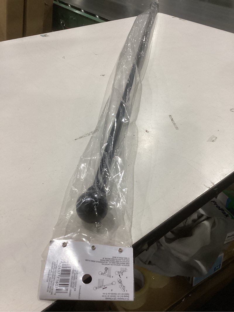 Condition photo showing New/Like New for Kenney Chelsea Ball End Window Curtain Rod - Adjustable for Windows 48 to 86 Inches, Extendable Set, Black 1-Pack 48-86" Black