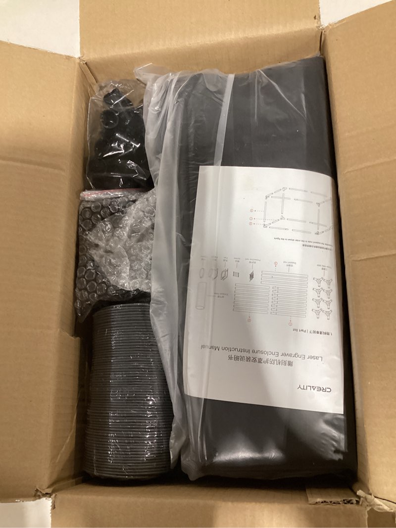Condition photo showing Good Condition for creality laser engraver enclosure 2.0, laser engraver machine protective cover with eye protection, insulates against fumes and odors for laser cutting enclosure tent (28.3 * 28.3 * 15.7 inch)