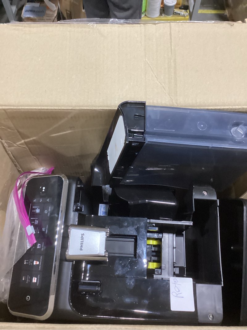 Condition photo showing As Is for Philips 3300 Series Fully Automatic Espresso Machine with LatteGo Milk System and integrated grinder, 6 Hot & Iced Coffee Pre-Sets, 40% Quieter SilentBrew, 15-Bar Pressure, Glossy Black (EP3341/50) Glossy Black Latte Go