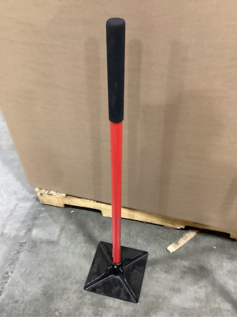 Condition photo showing New/Like New for qlt by marshalltown tamper with steel handle,10 x 10 inch tamper, 48 inch handle, ht10