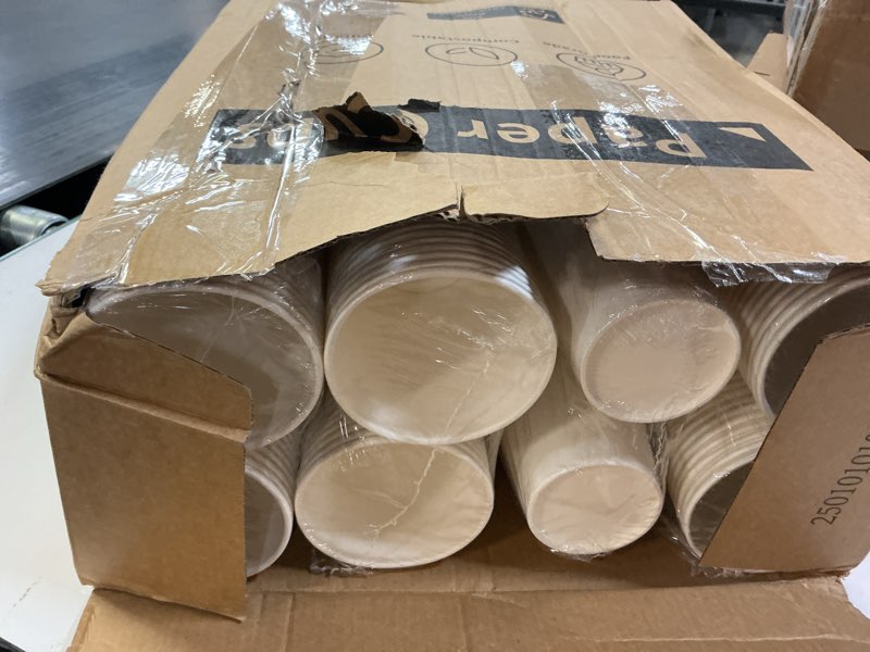 Condition photo showing New/Like New for RACETOP 8 oz 500 Pack Disposable Paper Coffee Cups, Disposable Paper Cups, Hot Coffee Cups for Office, Party, Home
