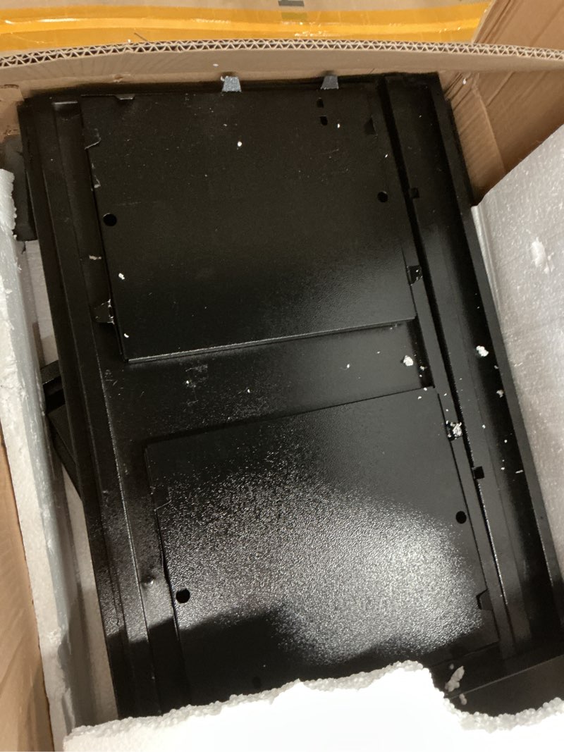 Condition photo showing As Is for Garvee 3-Drawer File Cabinet with Lock, Heavy Duty Vertical Filing Cabinets for Home Office, Secure Locking Metal Steel Storage Cabinet for Letter/Legal Size File, Assembly Required, Black