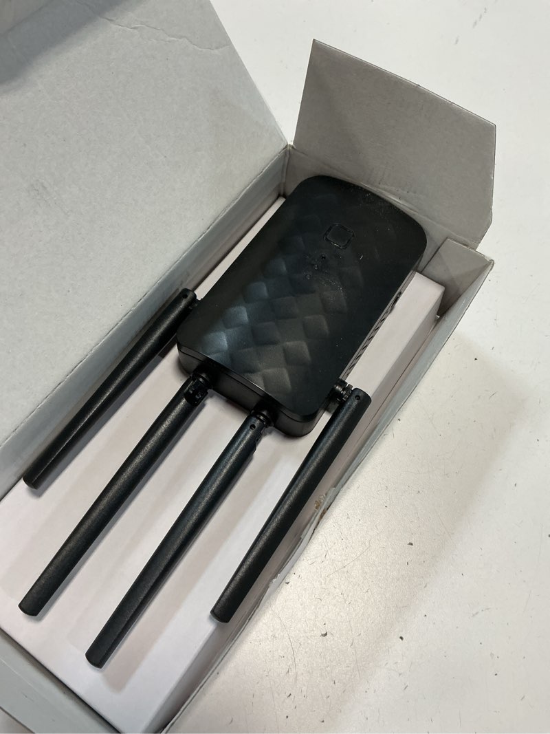 Condition photo showing As Is for WiFi Extender Signal Booster, Dual Band 5.8GHz&2.4GHz, WiFi Booster Covers Up to 10000 Sq.ft, WiFi Repeater 1.2Gbps with Ethernet Port, One-tap Setup, Made for USA 1200M-97A