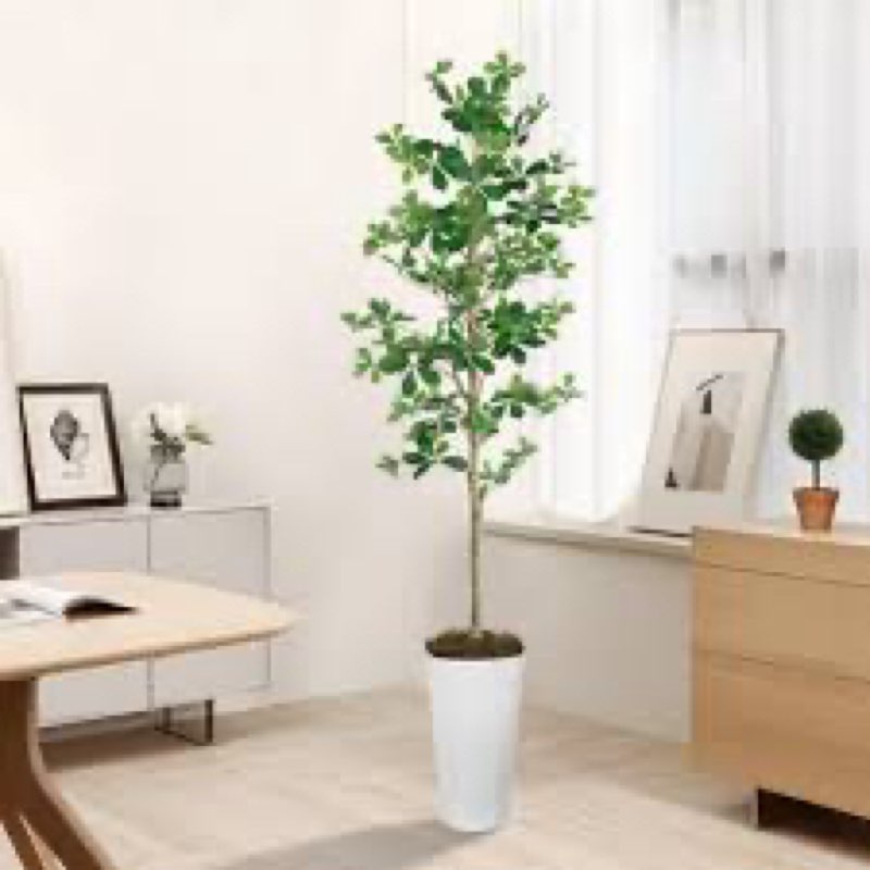 74'' faux eucalyptus plant in  white pot