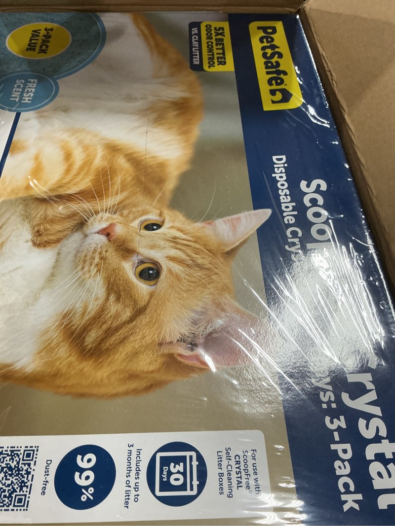 Condition photo showing New/Like New for PetSafe ScoopFree Disposable Crystal Cat Litter Tray - Easy Cleaning Box - Refill Tray for Electric Litter Box - Fresh Scent - 4.3 lb Bags - 3 Pack 3-Pack Premium Blue