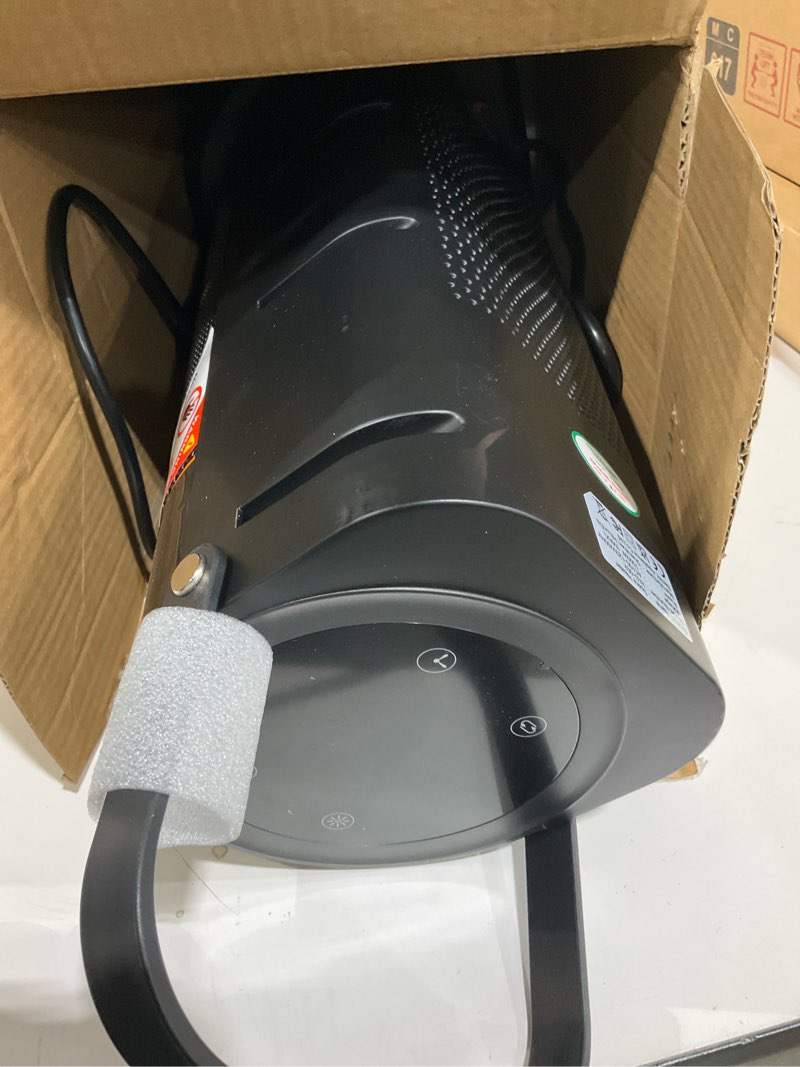 Condition photo showing As Is for Space Heater - 1500W Portable Space Heaters for Indoor Use, PTC Ceramic Electric Heater with Remote, 4 Modes, 9H Timer, Low Noise, 70°Oscillation, Overheat & Tip-Over Protection for Office Home Black
