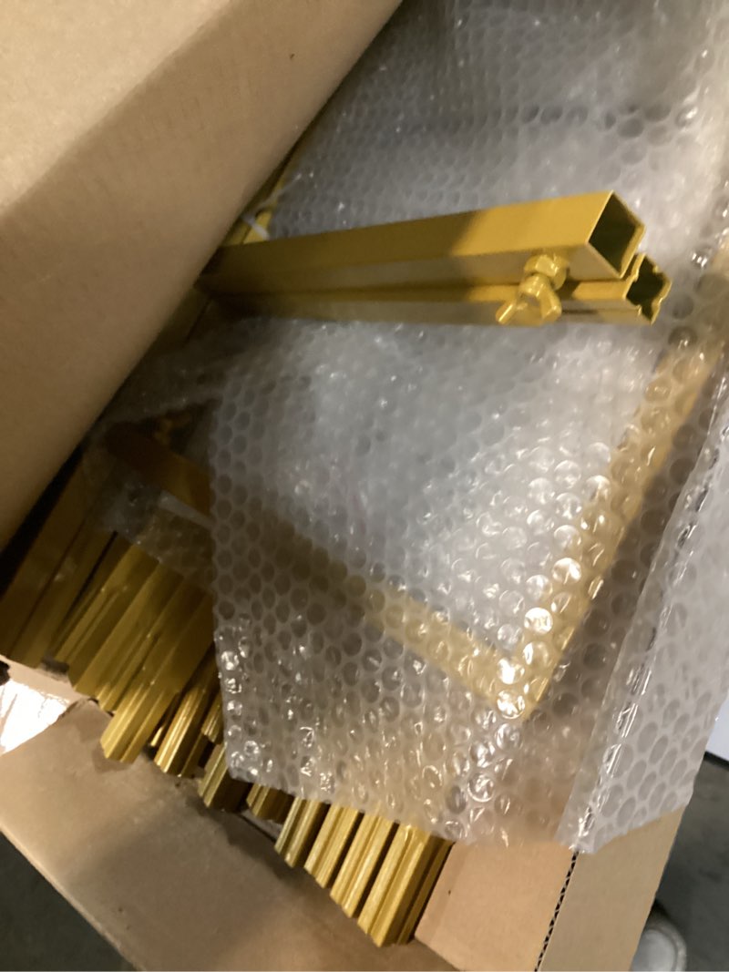 Condition photo showing Good Condition for Wedding Arch 6.6FT x 6.6FT Square Backdrop Stand Gold Metal Balloon Arch Stand for Ceremony Wedding Arches for Ceremony Birthday Party Bridal Shower Anniversary Decoration 6.6 FT x 6.6 FT Gold