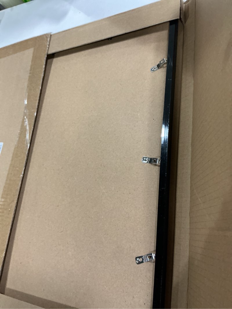 Condition photo showing Good Condition for black picture frame, 20x20 picture frame for square photo poster canvas certificate document display horizontally or vertically high transparent wall gallery(size 20 x 20 inches) black (pack of 1) 20x20