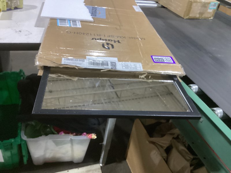 Condition photo showing As Is for hasipu full length door mirror 44"x16" over the door hanging mirror large wall mounted mirrors for bedroom living room bathroom dorm 44"l x 16"w