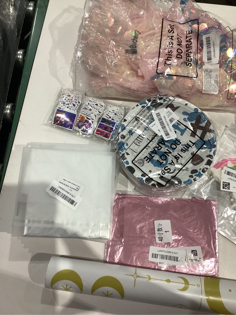 assortment of party decor items 