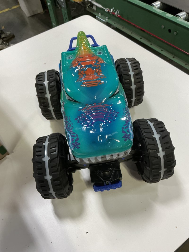 Condition photo showing As Is for Hot Wheels Monster Trucks 1:15 Scale Mega-Wrex Alive Battery-Powered RC Vehicle with Lights & Sounds