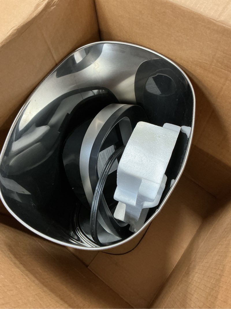 Condition photo showing As Is for BestOffice | 13 Gallon Trash Can with Lid | Automatic Touchless Garbage Can | Odor Control | Modern Oval Design | Easy to Clean | Stainless Steel | Fits Any Kitchen, Bathroom, Office or Home Stainless Steel Stainless Steel